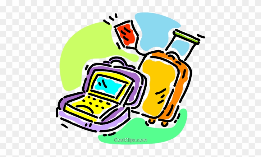 Luggage And A Notebook Computer Royalty Free Vector - Luggage And A Notebook Computer Royalty Free Vector #1457626