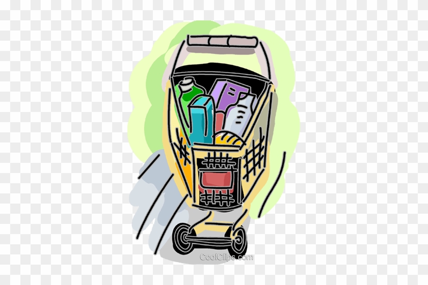 Shopping Cart Filled With Groceries Royalty Free Vector - Shopping Cart Filled With Groceries Royalty Free Vector #1457725