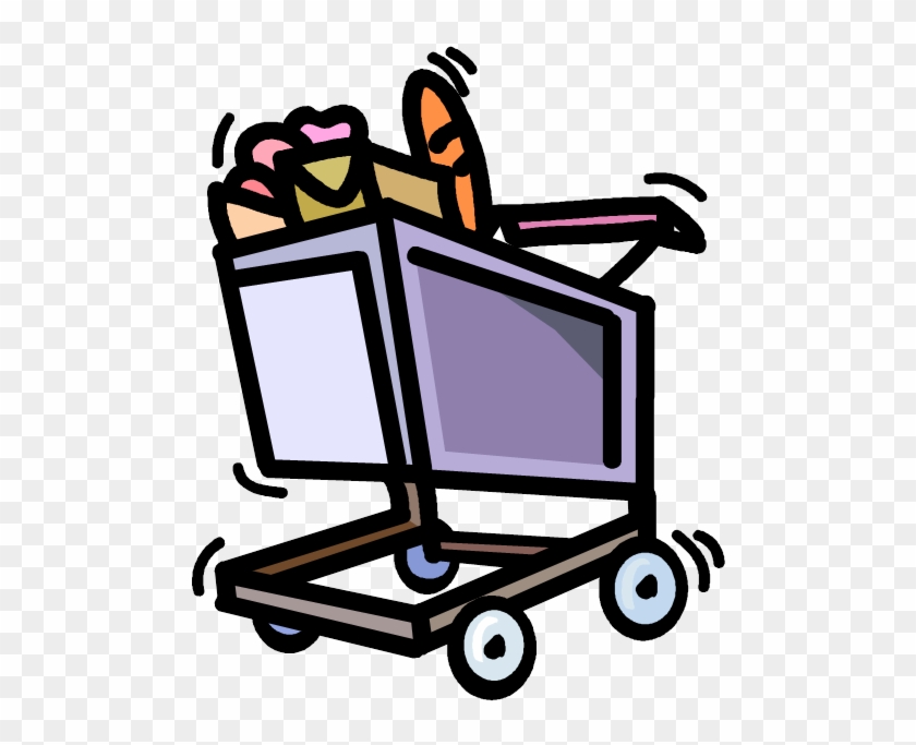 Shopping Cart With Groceries Royalty Free Vector Clip - Png Корзина С Продуктами #1457726