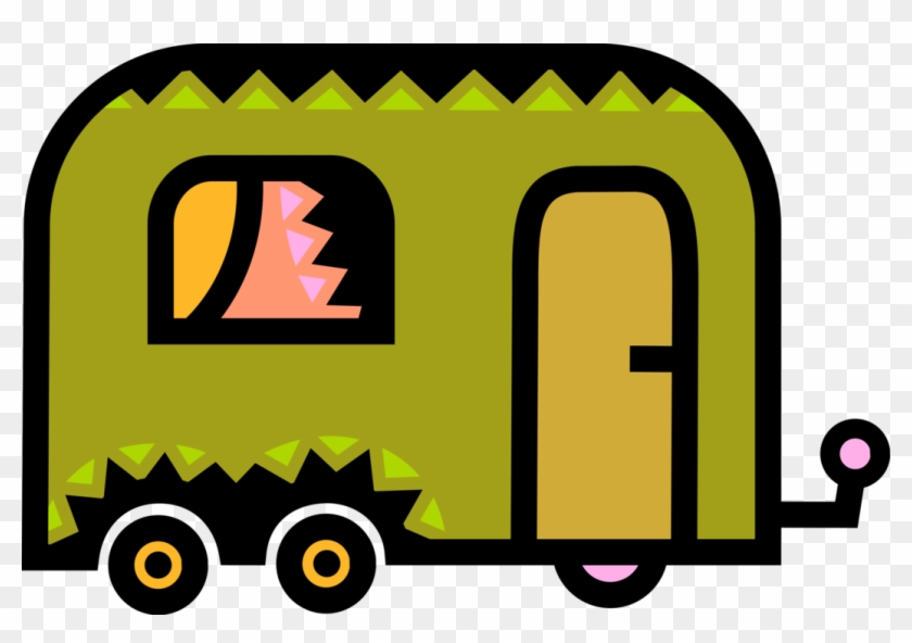 Vector Illustration Of Recreational Vehicle Camping - Vector Illustration Of Recreational Vehicle Camping #1457778