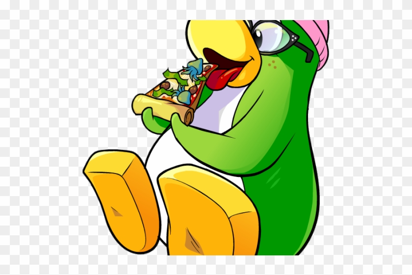 Pizza Clipart Club - Green Girl Club Penguin #1458089