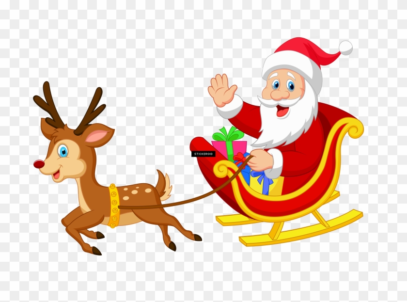 Santa Sleigh Holidays - Transparent Santa Claus Clipart #1458177