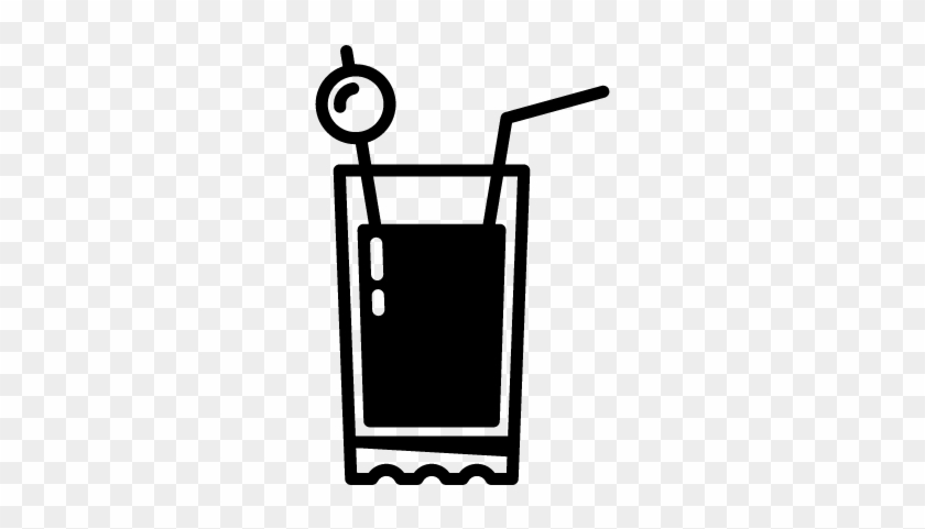Drink With Straw And Mixer Vector - Cocteles Png Blanco Y Negro #1458199