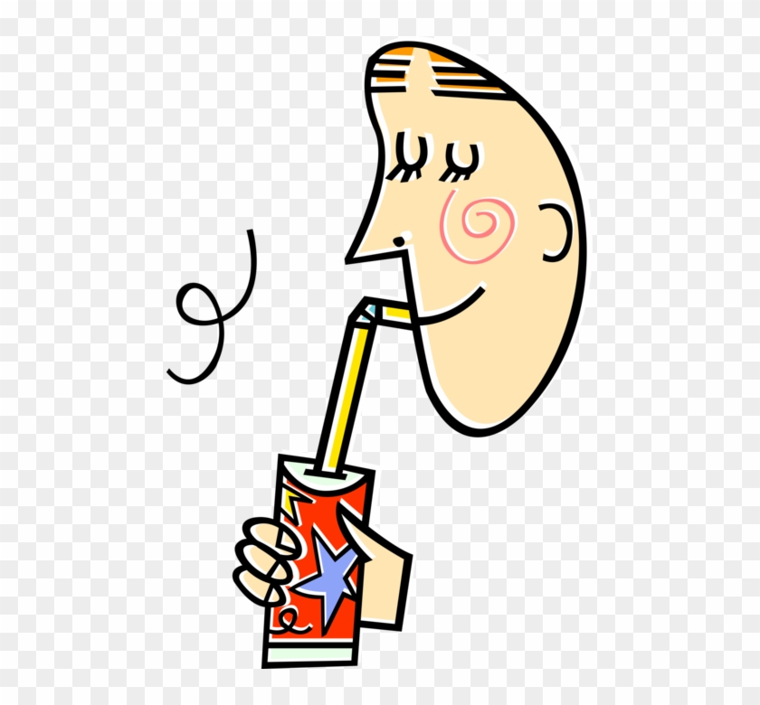 Vector Illustration Of Drinking From Soda Pop Soft - Temporary Internet Files #1458348