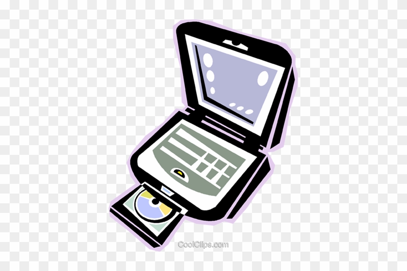 Laptop Computer With Cd Rom Drive Royalty Free Vector - Computer #1458466