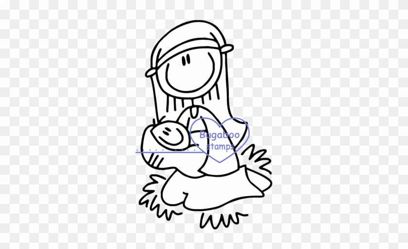 Picture Freeuse Download Akv Mary And Child Stick Figures - Drawing #1458491