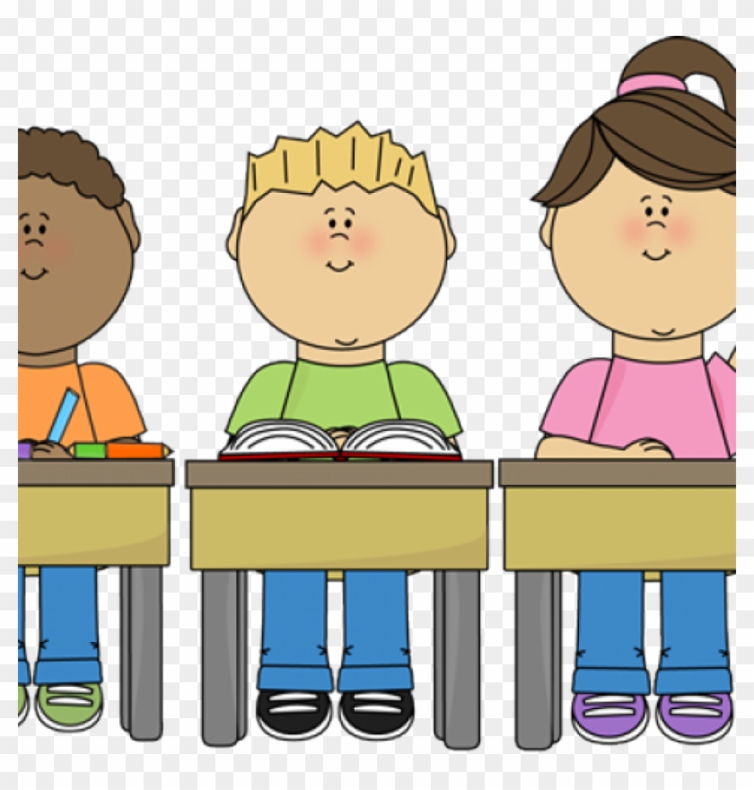 Student Raising Hand Clipart 19 Student Raising Hand - Students At Desks Clip Art #1458568