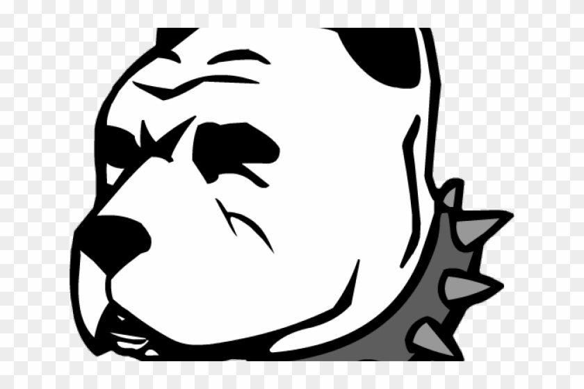 Pit Bull Clipart Transparent - Black And White Pitbull Face Png #1458601