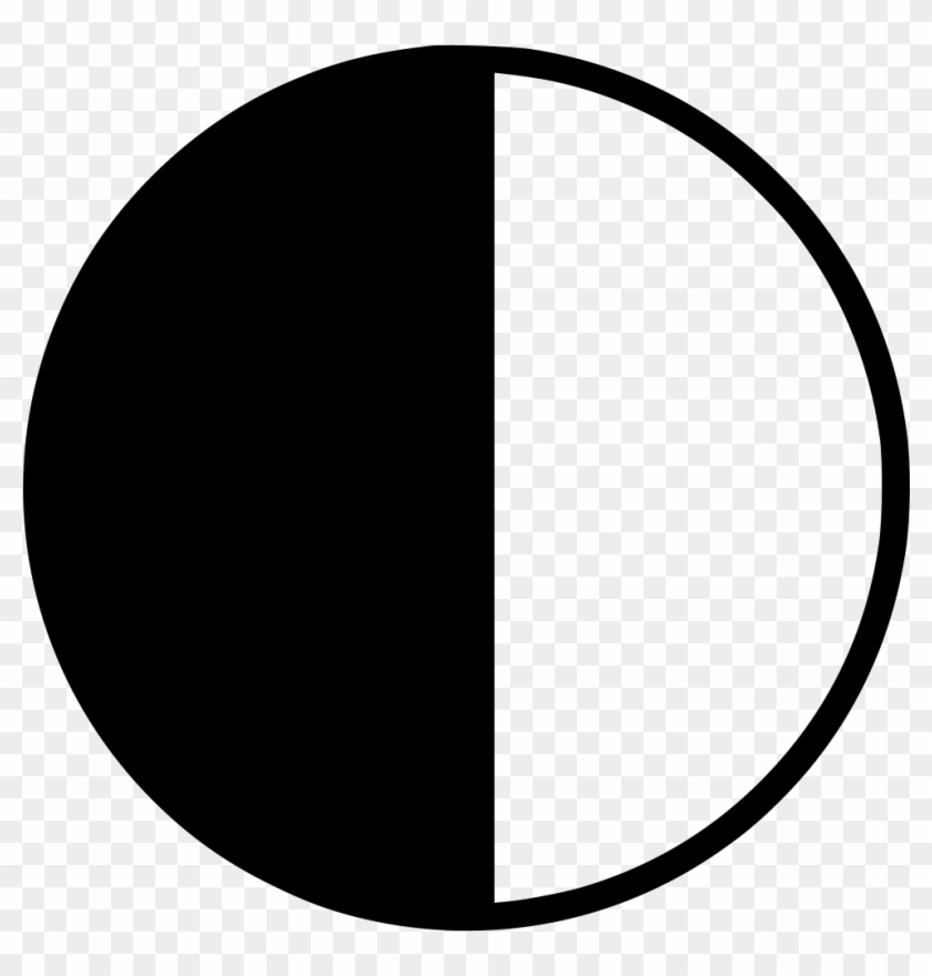 Png File - Black And White Pie Chart Half #1459069