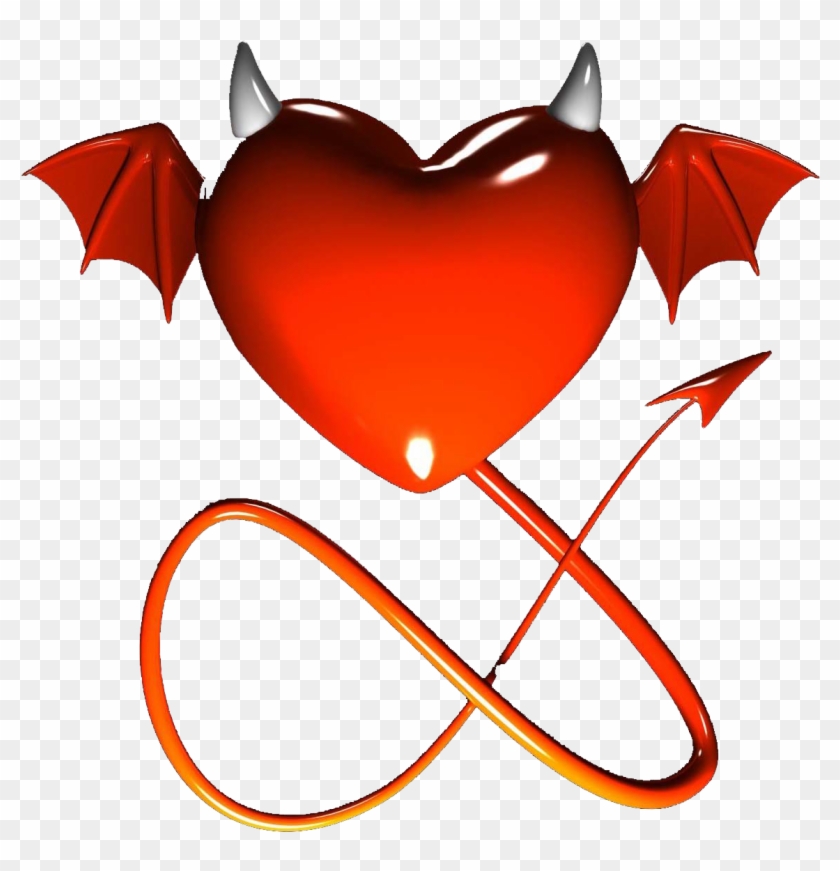 Heart With Devil Horns Tattoo - Heart With Devil Horns Tattoo #1459122