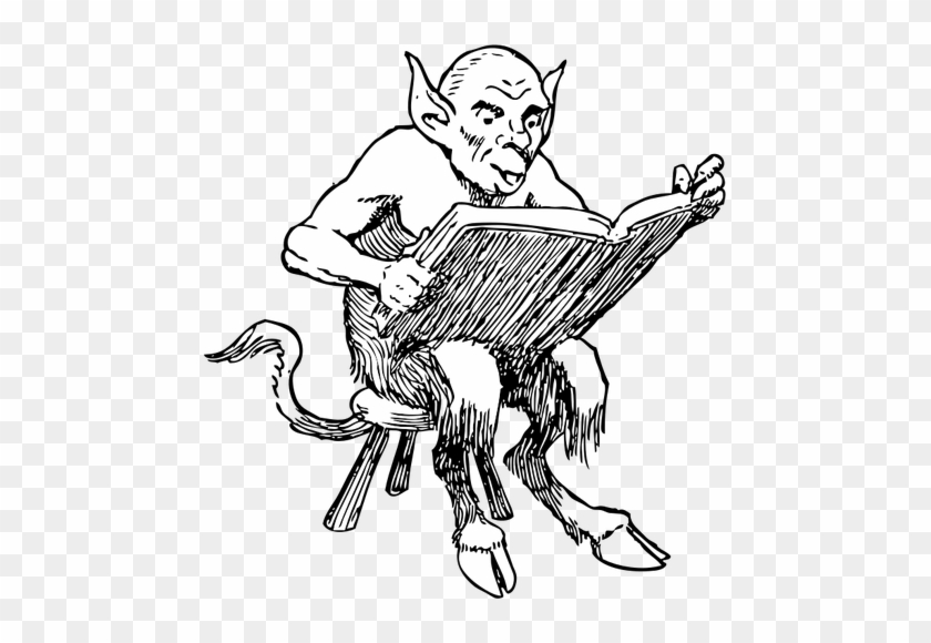 Banner Stock Devil Horns At Getdrawings - Devil Reading A Book #1459136