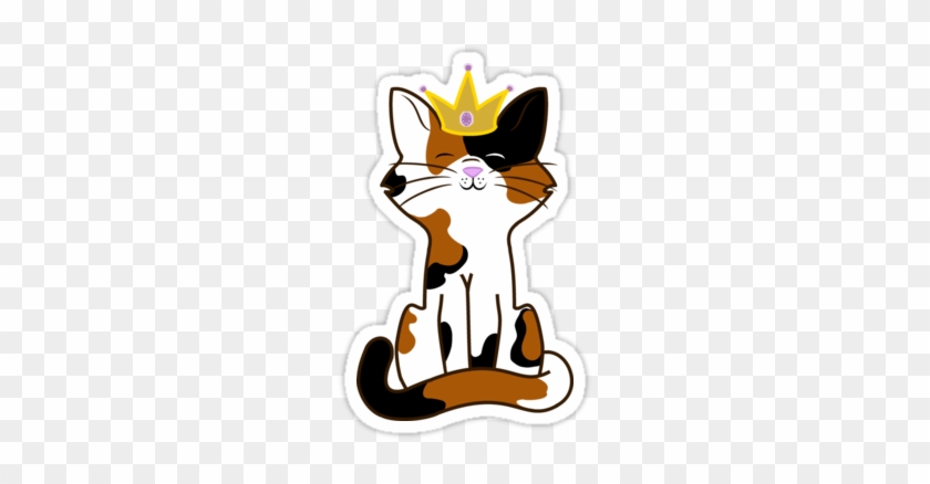 Elegant Princess Crown Clipart Calico Cat Cartoon Clipart - Calico Cat With Crown #1459569