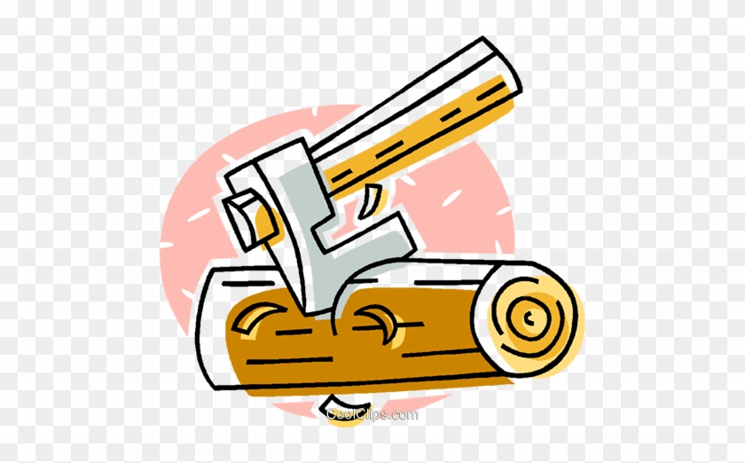 Axe Clipart Chop Wood - Axe Chopping Wood Cartoon #1459583