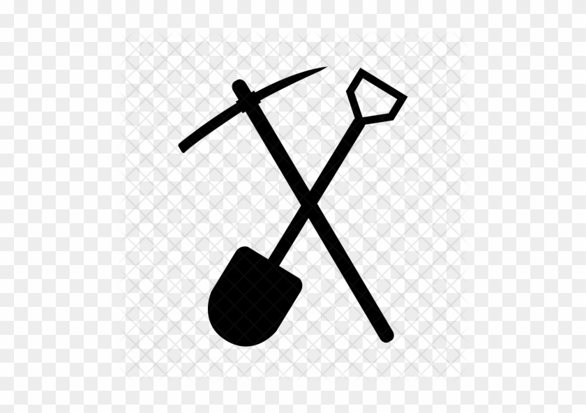 Picture Black And White Icon Tools Construction Equipment - Pickaxe And Shovel Icon #1459584