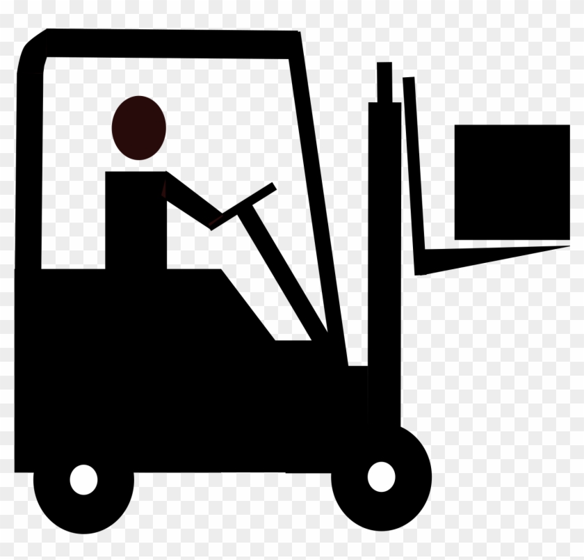 Forklift Silhouette Vector Clipart - Fork Truck Clip Art #1459691