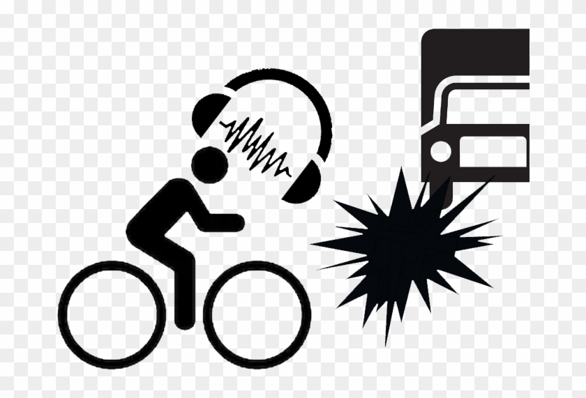 Shadow Man Image Of Cyclist With Giant Headphones Wth - Truck #1459772