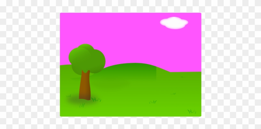 Banner Free Download Pink Landscape Clip Art At Clker - Background Pink Hijau #1459807