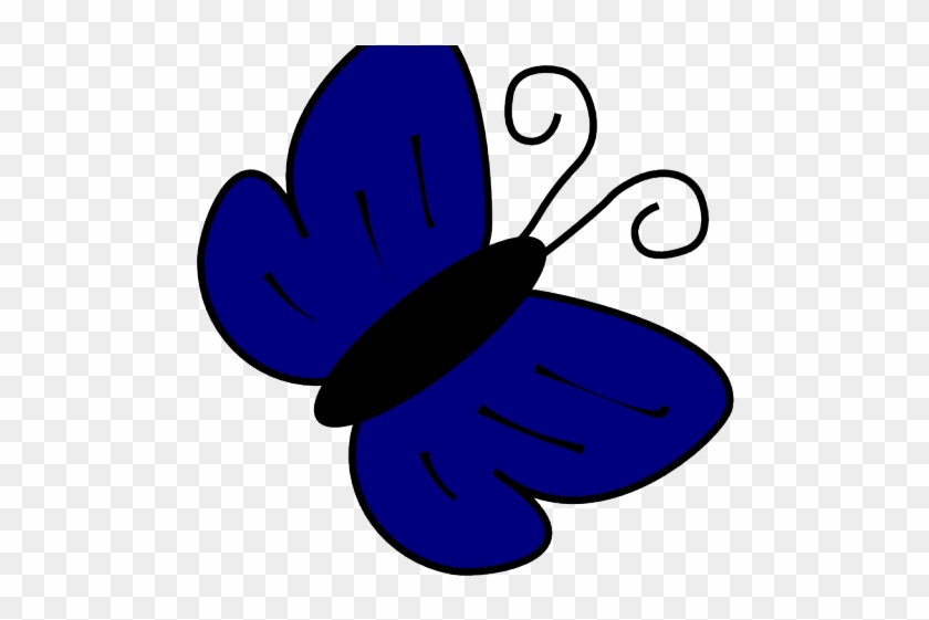 Dark Blue Clipart Clip Art - Clip Art Blue Butterfly #1460027
