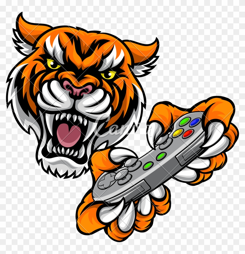 Tiger Gamer Player Mascot - Games Tiger Logo #1460146