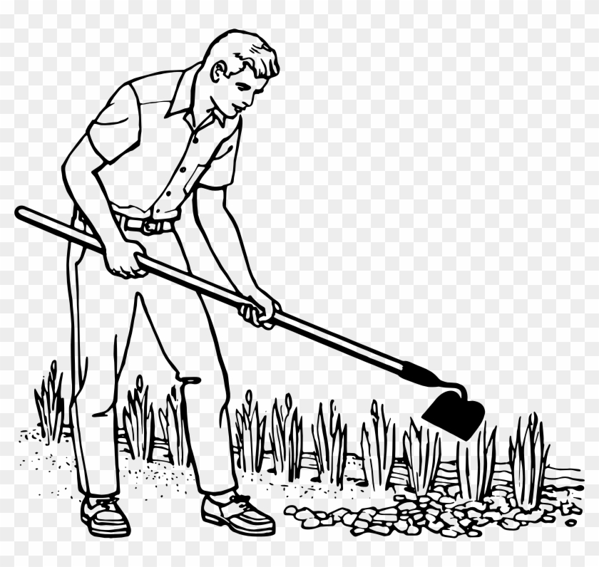 Clipart Gardening 2 Lawn Mowing Flyers Lawn Service - Gardener Clipart Black And White #1460380