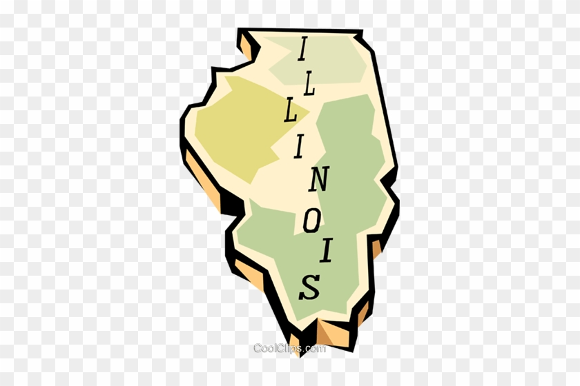 Illinois State Map Royalty Free Vector Clip Art Illustration - Illinois State Map Royalty Free Vector Clip Art Illustration #1460401