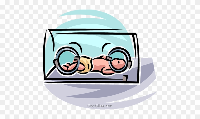 Pregnancy And Newborn Babies Royalty Free Vector Clip - Baby In Incubator Cartoon #1460551