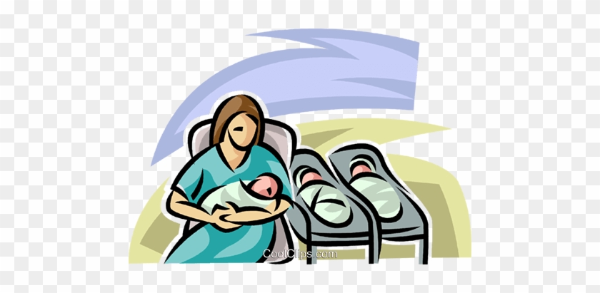 Pregnancy And Newborn Babies Royalty Free Vector Clip - Hospital #1460558