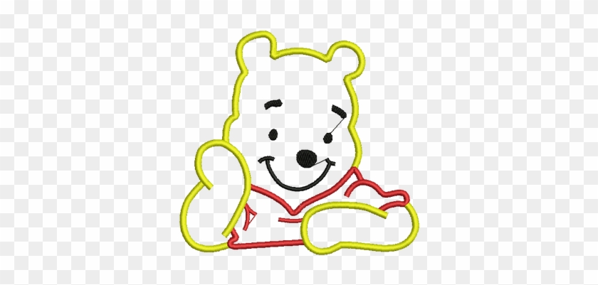 Winnie The Pooh Applique Cartoon Character Embroidery - Appliqué #1460560