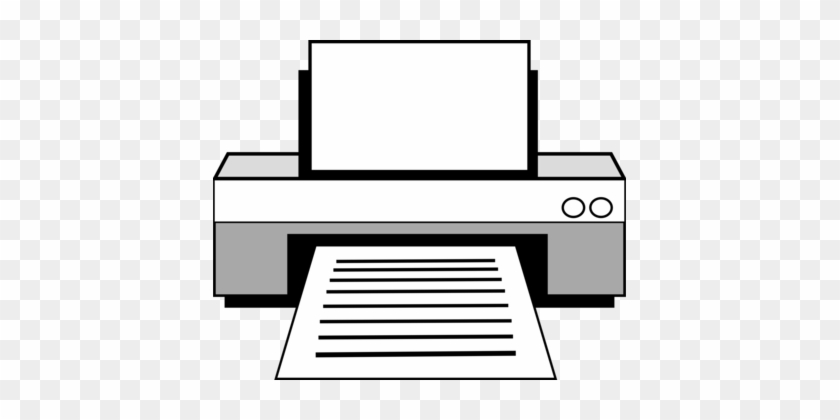 Printer Black And White Printing Document Drawing - Computer Printer Clip Art #1460817