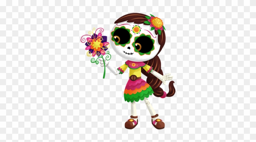 Cartoon About Dod Santa Muerte, Sugar Skull Artwork, - Dia De Los Muertos Clipart Png #1460910