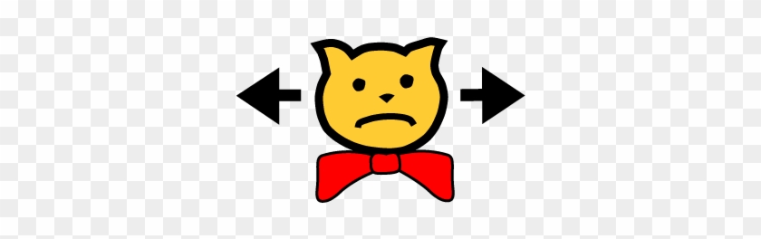A Cartoon Cat Head Wearing A Bow-tie, With Left And - A Cartoon Cat Head Wearing A Bow-tie, With Left And #1460977