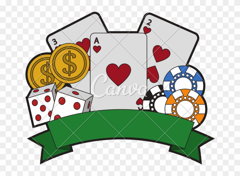 Cards With Chips Dice And Coins Emblem Casino Related - Emblem #1461000
