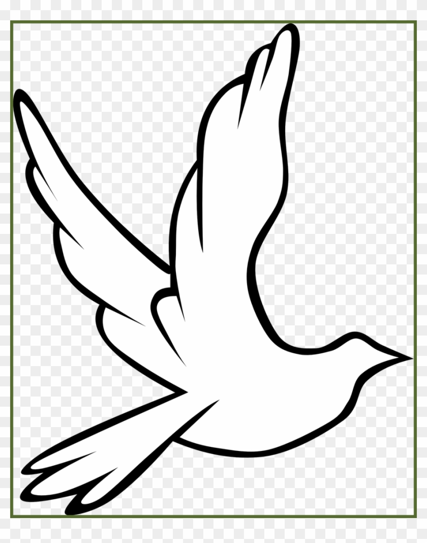 Jpg Royalty Free Library Best Clip Art Peace Dove Black - Flying Bird Black And White #1461066