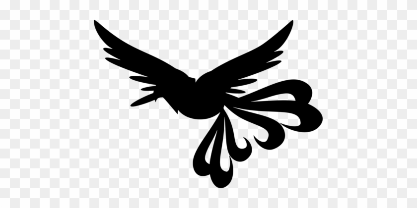 Flag Of Phoenix Silhouette Black And White - Clipart Silhouette Of A Phoenix #1461080