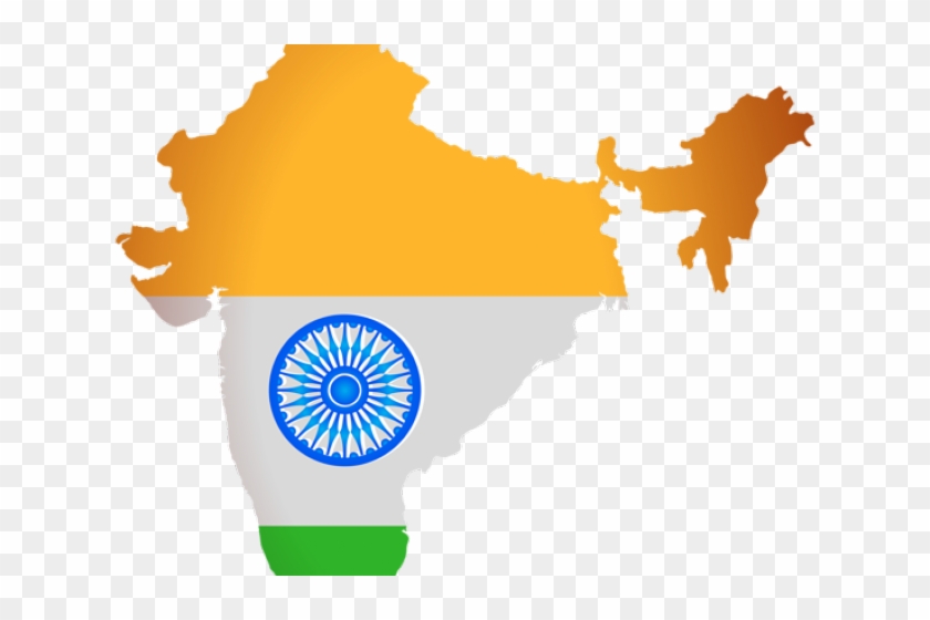 Map Clipart Lebanese - India Map Flag Png #1461176