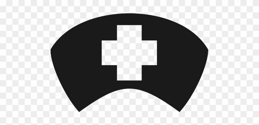 Clip Stock Top Of Nurse Hat Clipart Black And White - Medical Symbols #1461328