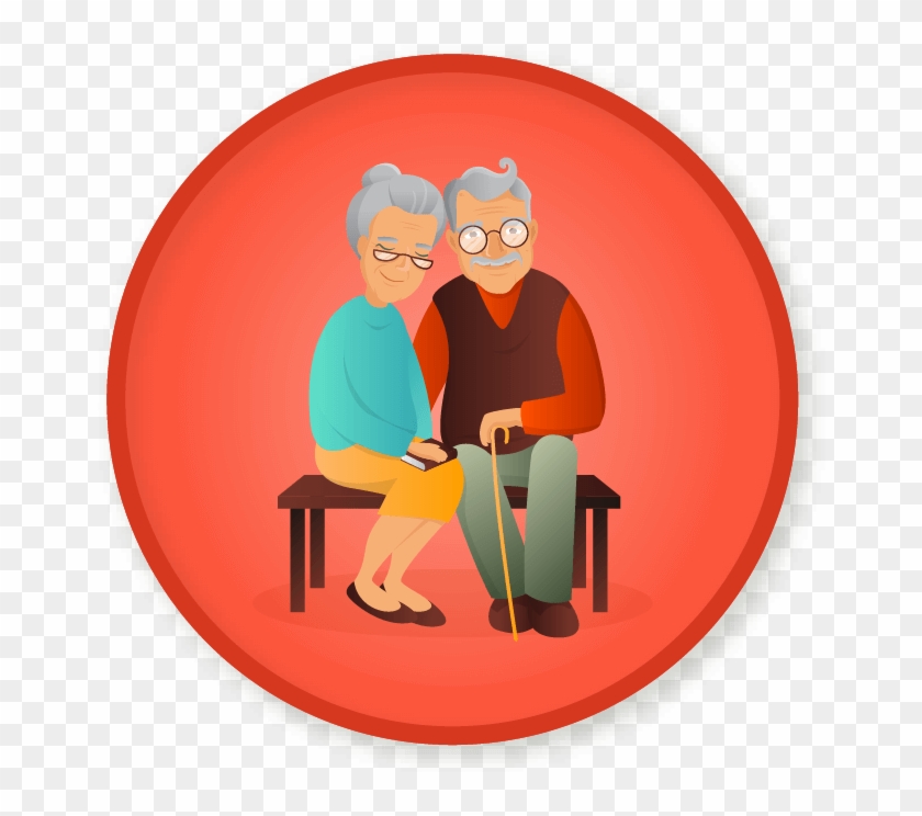 Wittywe Win A Badge - Senior Citizen Love Cartoon #1461416