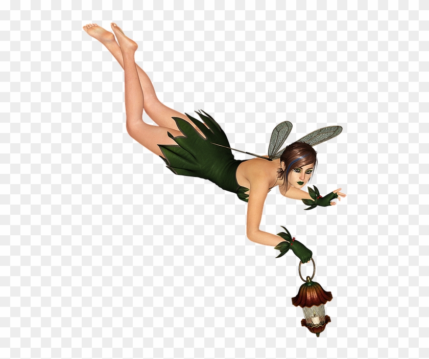 Fee, Elf, Lantern, Wing, Fairy, Fae, Lamp, Woman - 3d Fairy Png #1461685