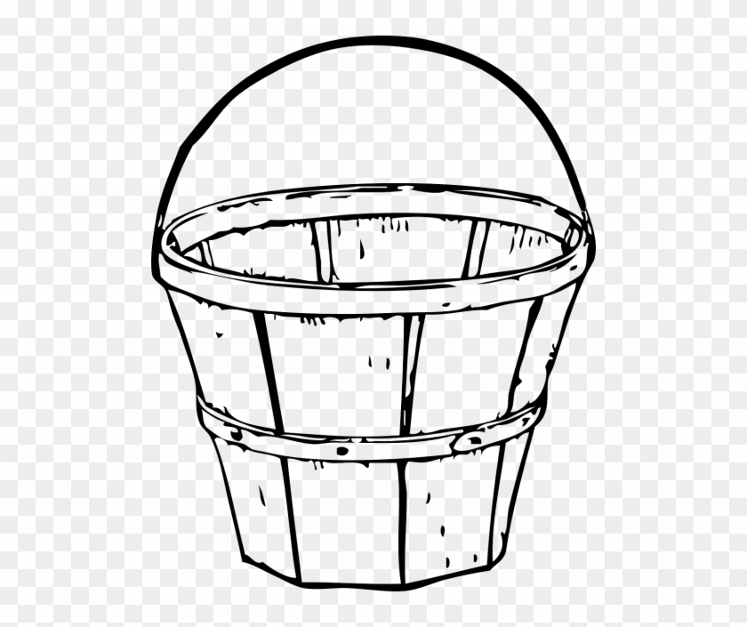 Basket,apple Basket,empty,black And - Basket Clip Art #1461934