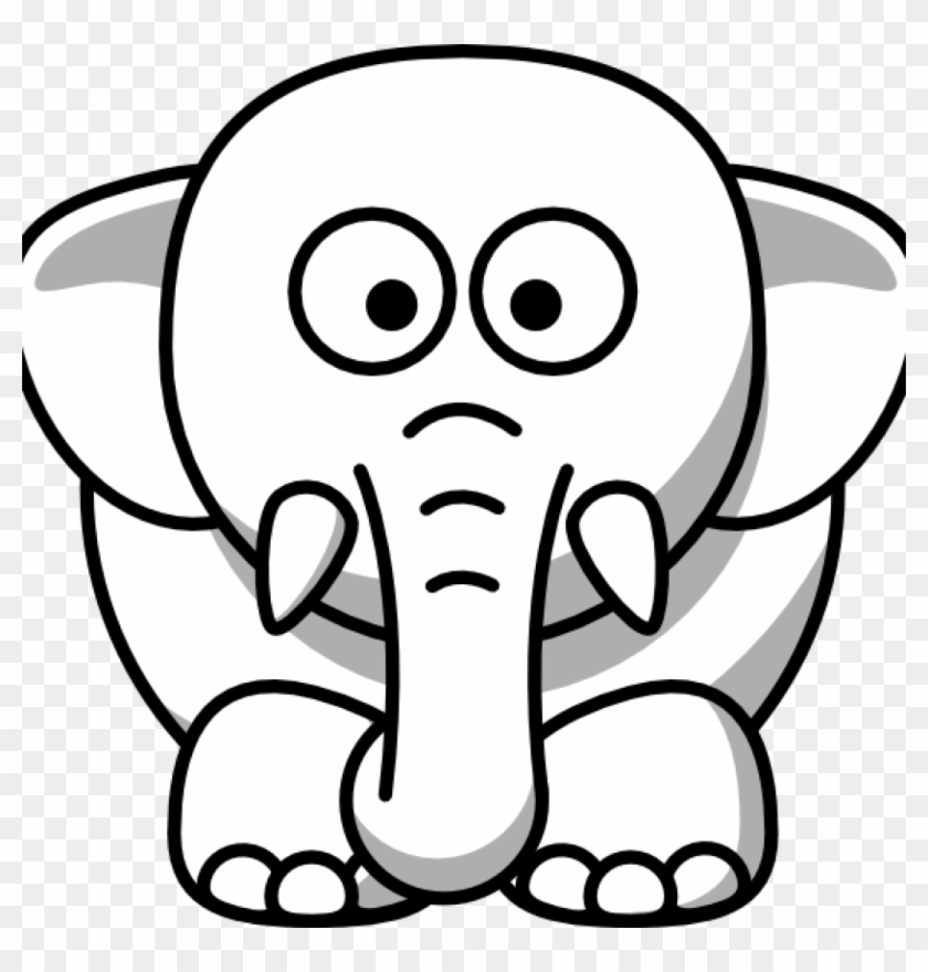 Animal Clip Art Black And White Free Black And White - Elephant Cartoon Images Black And White #1462172