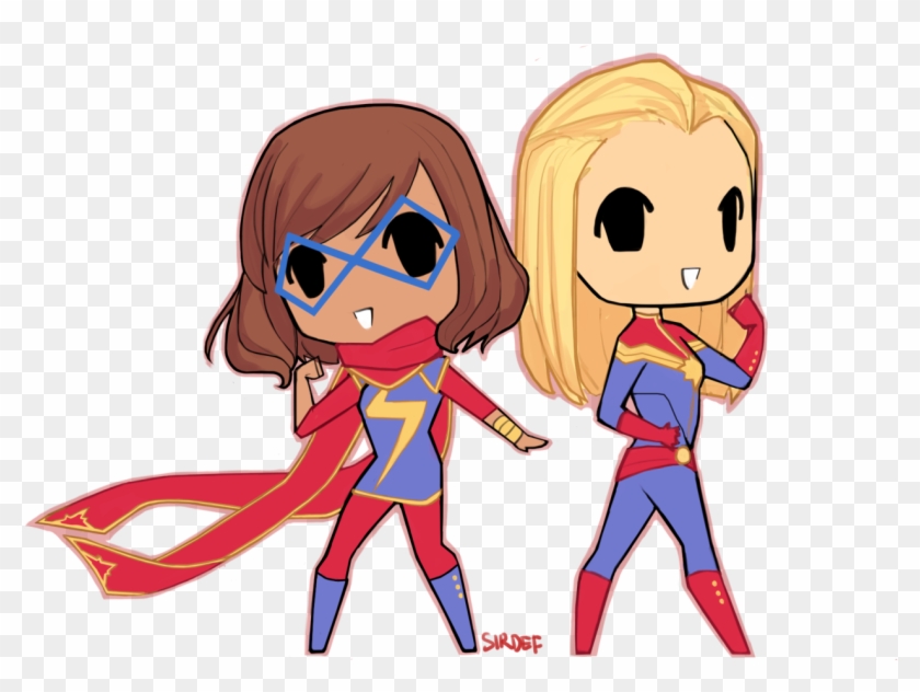 Chibi Kamala And Carol By Sirdef Ms Marvel Kamala Khan, - Ms Marvel Chibi Kamala #1462381