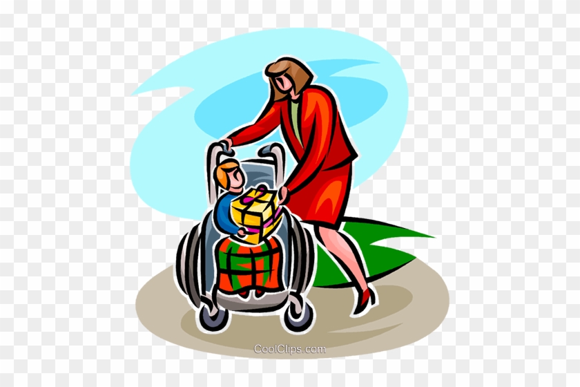 Child In A Wheelchair Royalty Free Vector Clip Art - Clip Art #1462432