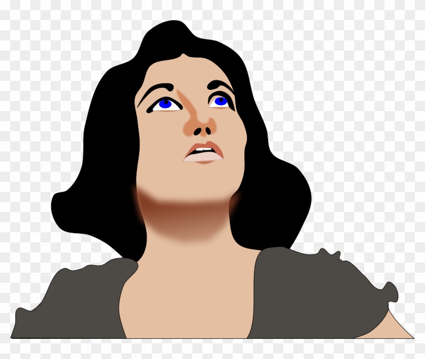 Clip Art Surprise Face Transprent Png Free - Looking Up Woman Cartoon #1462580