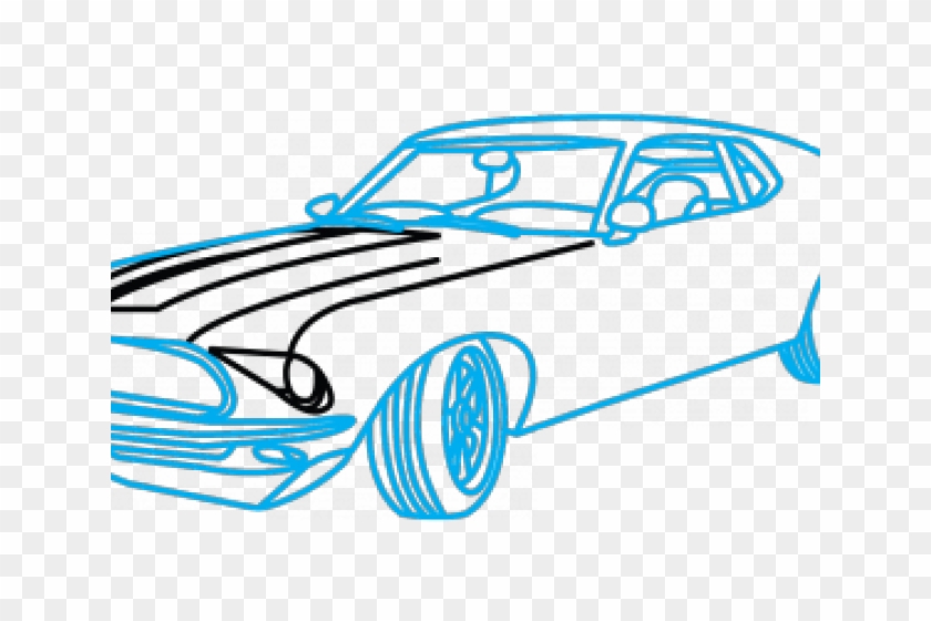 Ford Clipart Blue Mustang - Drawing #1463055