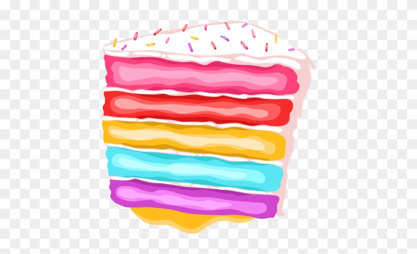 Recipes From Our New Cookbook And Household Receipts - Rainbow Cake Cartoon #1463360