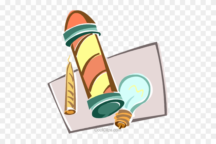 Light Bulb Barbers Pole Royalty Free Vector Clip Art - Incandescent Light Bulb #1463393