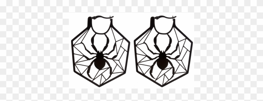 Wildcat Steel Blackline Spiderweb Hoop Earrings - Earrings #1463623