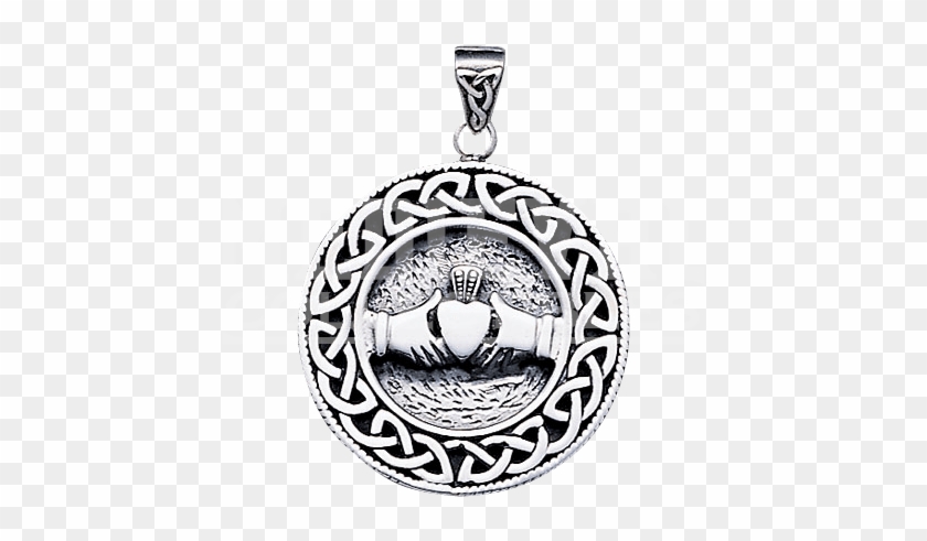 Claddagh With Celtic Knotwork Celtic Claddagh Drawing - Celtic Claddagh Necklace - 925 Sterling Silver #1463633
