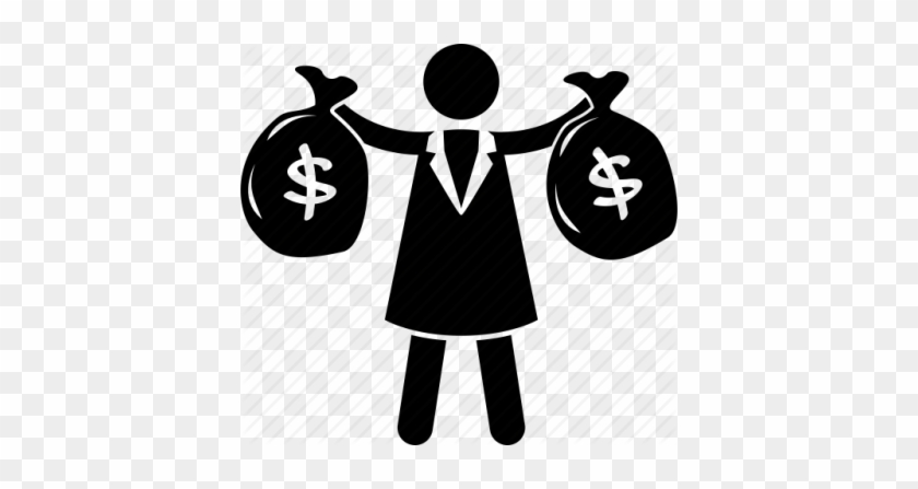 Rich Transparent Background - Woman With Money Icon #1463858