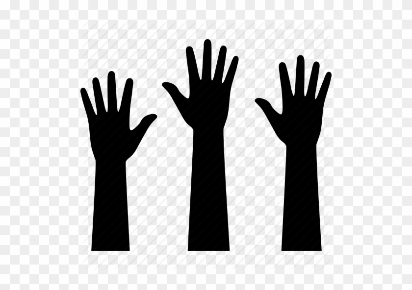 Hands Raised Vector Clipart Royalty-free Clip Art - Raised Hand Icon Png #1463985